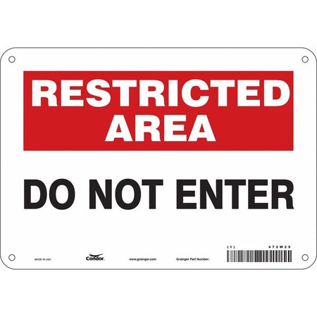 Safety Sign, 7 in Height, 10 in Width, Polyethylene, Vertical Rectangle, English, 472W29 MPN:472W29