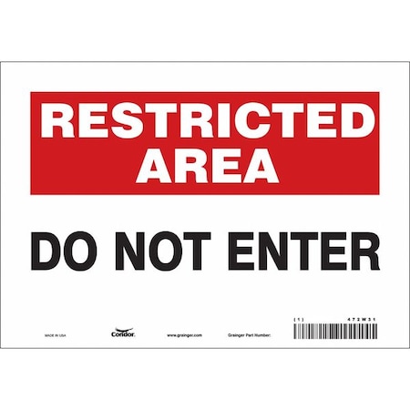 Safety Sign, 7 in Height, 10 in Width, Vinyl, Vertical Rectangle, English, 472W31 MPN:472W31