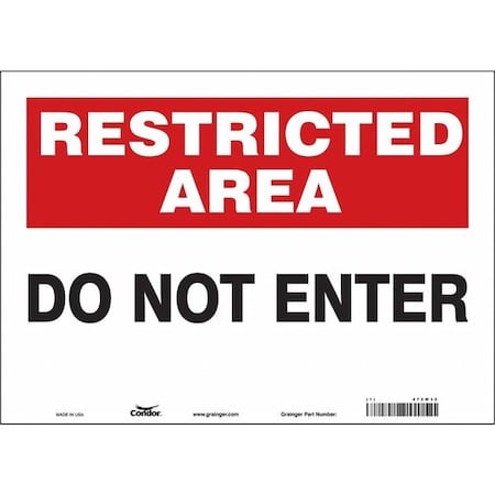Safety Sign, 10 in Height, 14 in Width, Vinyl, Horizontal Rectangle, English, 472W32 MPN:472W32