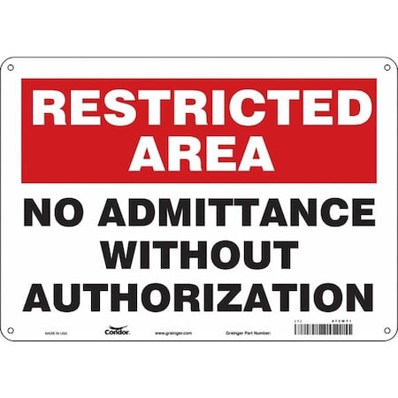 Safety Sign, 10 in Height, 14 in Width, Aluminum, Horizontal Rectangle, English, 472W71 MPN:472W71