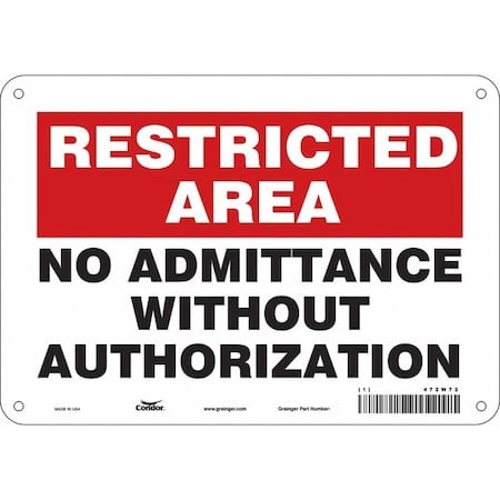 Safety Sign, 7 in Height, 10 in Width, Polyethylene, Vertical Rectangle, English, 472W72 MPN:472W72