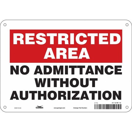 Safety Sign, 7 in Height, 10 in Width, Vinyl, Vertical Rectangle, English, 472W74 MPN:472W74