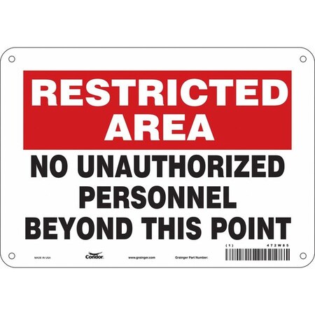 Safety Sign, 7 in Height, 10 in Width, Aluminum, Vertical Rectangle, English, 472W85 MPN:472W85