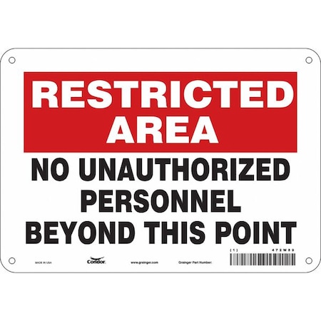 Safety Sign, 7 in Height, 10 in Width, Polyethylene, Vertical Rectangle, English, 472W89 MPN:472W89