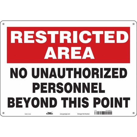 Safety Sign, 14 in H, 20 in W, Polyethylene, Horizontal Rectangle, English, 472W91 MPN:472W91