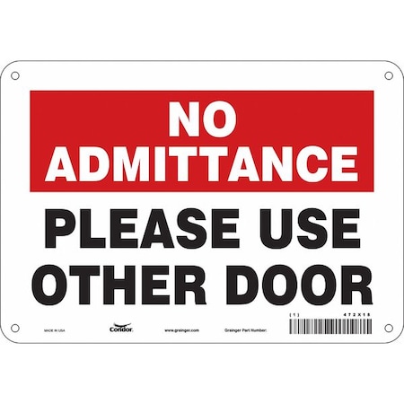 PLEASE USE OTHER DOOR, 10 in W x 7 in H, Vertical Rectangle, Aluminum, 472X18 MPN:472X18