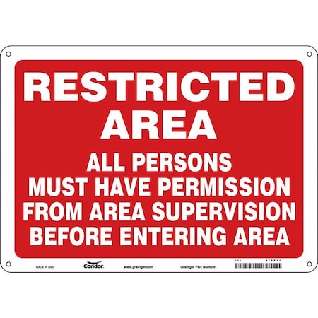 Safety Sign, 10 in Height, 14 in Width, Aluminum, Horizontal Rectangle, English, 472X31 MPN:472X31