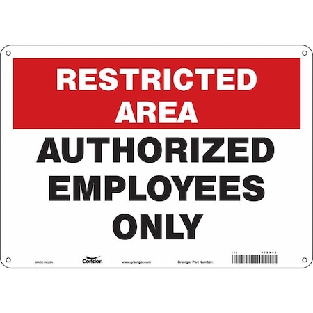 Safety Sign, 10 in Height, 14 in Width, Polyethylene, Horizontal Rectangle, English, 472X43 MPN:472X43