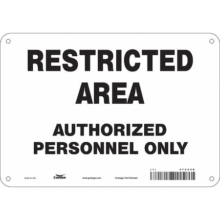 Safety Sign, 7 in Height, 10 in Width, Polyethylene, Vertical Rectangle, English, 472X48 MPN:472X48