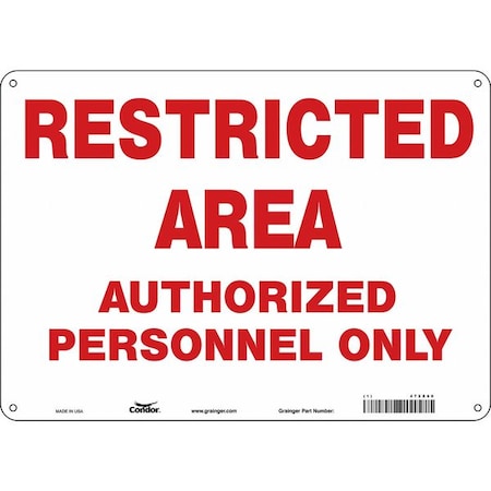 Safety Sign, 10 in Height, 14 in Width, Aluminum, Horizontal Rectangle, English, 472X60 MPN:472X60