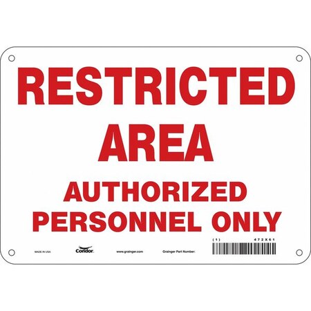 Safety Sign, 7 in Height, 10 in Width, Polyethylene, Vertical Rectangle, English, 472X61 MPN:472X61