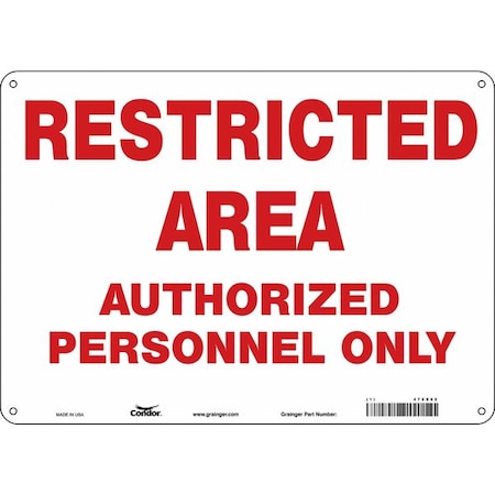 Safety Sign, 10 in Height, 14 in Width, Polyethylene, Horizontal Rectangle, English, 472X62 MPN:472X62