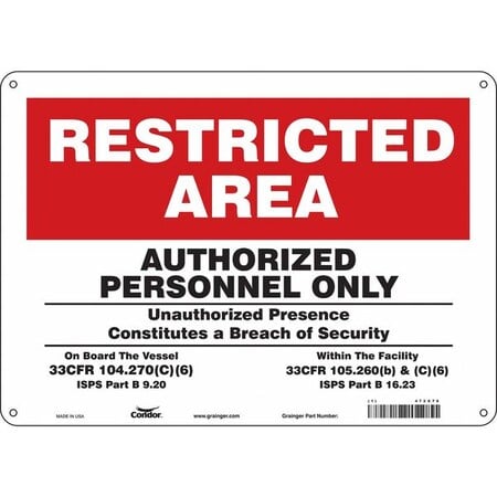 Safety Sign, 10 in Height, 14 in Width, Polyethylene, Horizontal Rectangle, English, 472X78 MPN:472X78