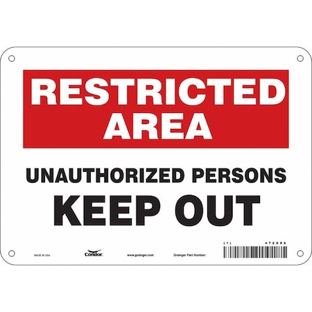 Safety Sign, 7 in Height, 10 in Width, Aluminum, Vertical Rectangle, English, 472X89 MPN:472X89
