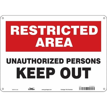 Safety Sign, 10 in Height, 14 in Width, Polyethylene, Horizontal Rectangle, English, 472X94 MPN:472X94