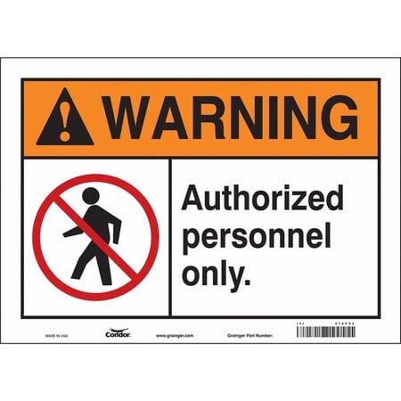 Safety Sign, 10 in Height, 14 in Width, Vinyl, Horizontal Rectangle, English, 472Y53 MPN:472Y53