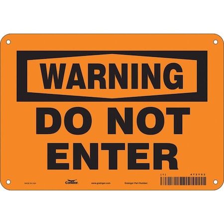 Safety Sign, 7 in Height, 10 in Width, Polyethylene, Vertical Rectangle, English, 472Y62 MPN:472Y62