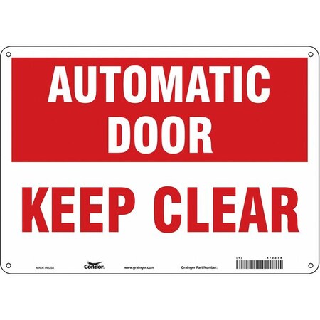 Safety Sign, 10 in Height, 14 in Width, Aluminum, Horizontal Rectangle, English, 472Z38 MPN:472Z38
