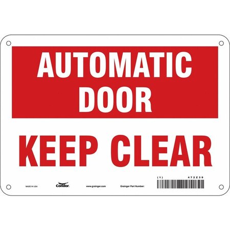 Safety Sign, 7 in Height, 10 in Width, Polyethylene, Vertical Rectangle, English, 472Z39 MPN:472Z39