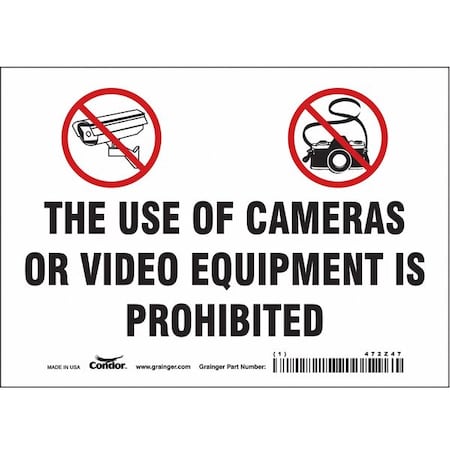 Safety Sign, 5 in Height, 7 in Width, Vinyl, Horizontal Rectangle, English, 472Z47 MPN:472Z47