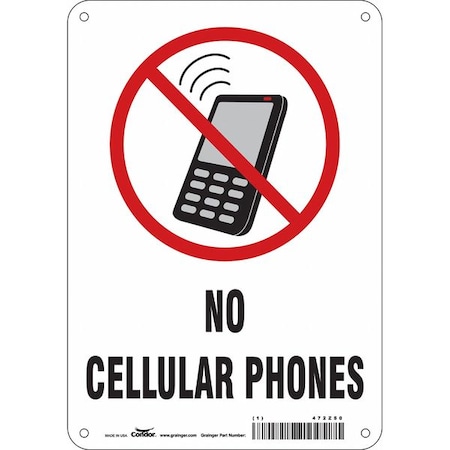 Safety Sign, 10 in Height, 7 in Width, Aluminum, Horizontal Rectangle, English, 472Z50 MPN:472Z50