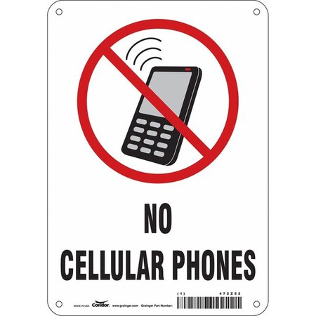 Safety Sign, 10 in Height, 7 in Width, Polyethylene, Horizontal Rectangle, English, 472Z52 MPN:472Z52