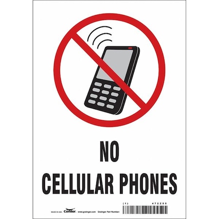 Safety Sign, 10 in Height, 7 in Width, Vinyl, Horizontal Rectangle, English, 472Z55 MPN:472Z55