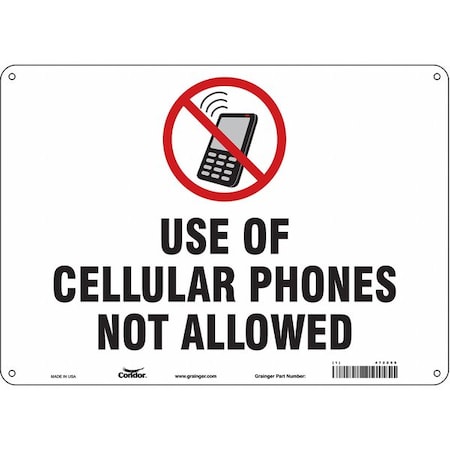 Safety Sign, 10 in Height, 14 in Width, Aluminum, Horizontal Rectangle, English, 472Z66 MPN:472Z66