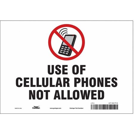 Safety Sign, 7 in Height, 10 in Width, Vinyl, Vertical Rectangle, English, 472Z72 MPN:472Z72