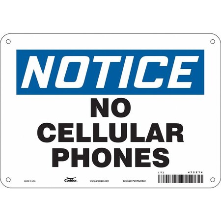 Safety Sign, 7 in Height, 10 in Width, Aluminum, Vertical Rectangle, English, 472Z74 MPN:472Z74