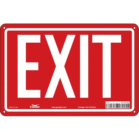 Exit Sign, Aluminum, 12