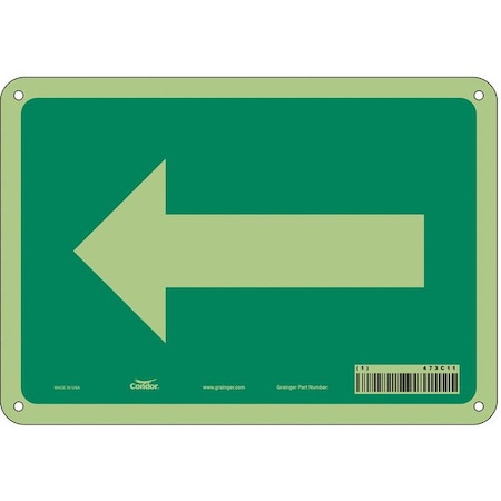 Directional Sign, Left Arrow, 10 in W x 7 in H, Vertical Rectangle, Polyethylene, 473C11 MPN:473C11