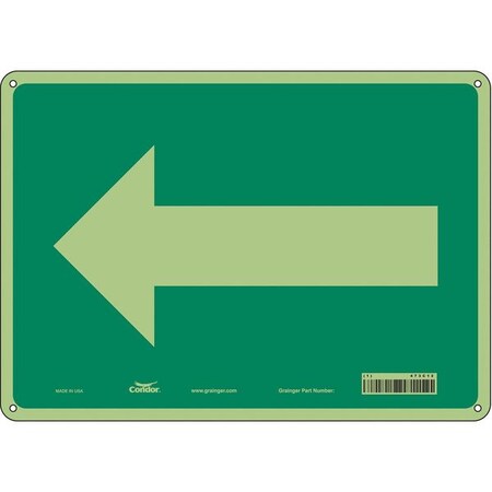 Directional Sign, Left Arrow, 14 in W x 10 in H, Horizontal Rectangle, Polyethylene, 473C12 MPN:473C12