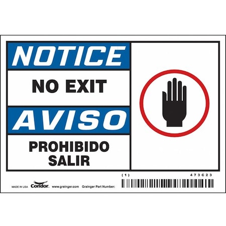 Exit Sign, Vinyl, 3-1/2