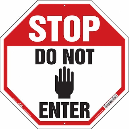 Safety Sign, 24 in H, 24 in W, Aluminum, Octagon, English, 473C24 MPN:473C24