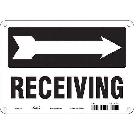 Receiving, 10 in W x 7 in H, Vertical Rectangle, Aluminum, 473C28 MPN:473C28