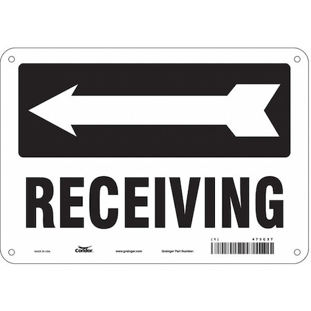 Receiving, 10 in W x 7 in H, Vertical Rectangle, Aluminum, 473C37 MPN:473C37