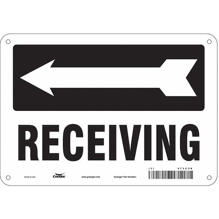 Receiving, 10 in W x 7 in H, Vertical Rectangle, Polyethylene, 473C39 MPN:473C39
