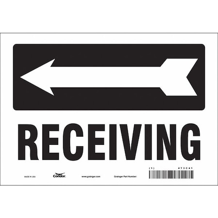 Receiving, 10 in W x 7 in H, Vertical Rectangle, Vinyl, 473C41 MPN:473C41