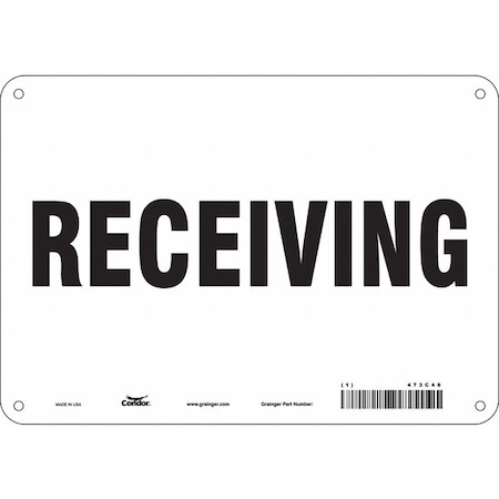 Receiving, 10 in W x 7 in H, Vertical Rectangle, Aluminum, 473C46 MPN:473C46