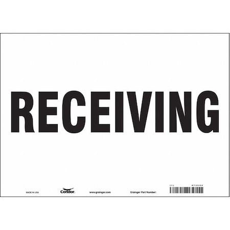 Receiving, 14 in W x 10 in H, Horizontal Rectangle, Vinyl, 473C54 MPN:473C54