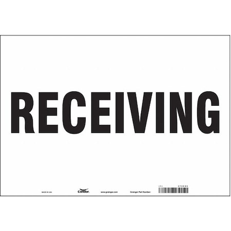 Receiving, 20 in W x 14 in H, Horizontal Rectangle, Vinyl, 473C55 MPN:473C55