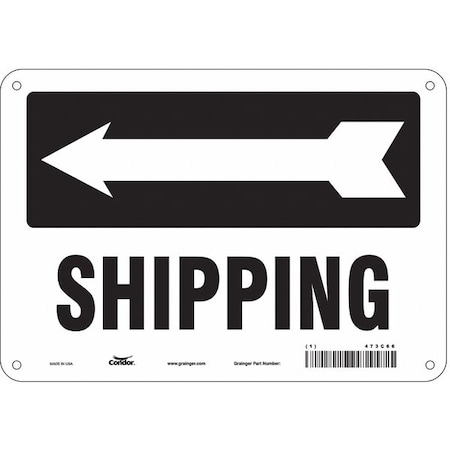 Shipping w/Symbol, 10 in W x 7 in H, Vertical Rectangle, Aluminum, 473C66 MPN:473C66