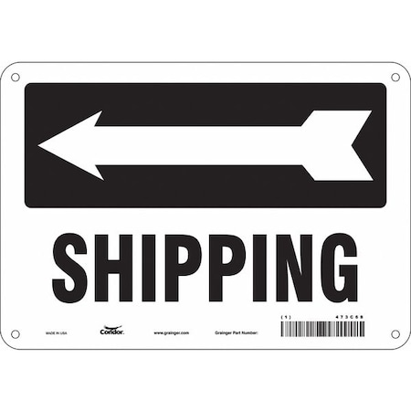 Shipping w/Symbol, 10 in W x 7 in H, Vertical Rectangle, Polyethylene, 473C68 MPN:473C68