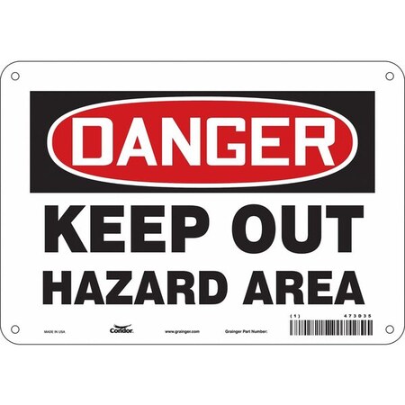 Safety Sign, 7 in Height, 10 in Width, Aluminum, Vertical Rectangle, English, 473D35 MPN:473D35