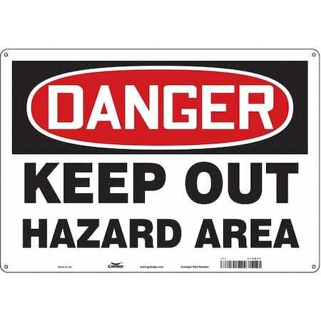 Safety Sign, 14 in Height, 20 in Width, Aluminum, Horizontal Rectangle, English MPN:473D37