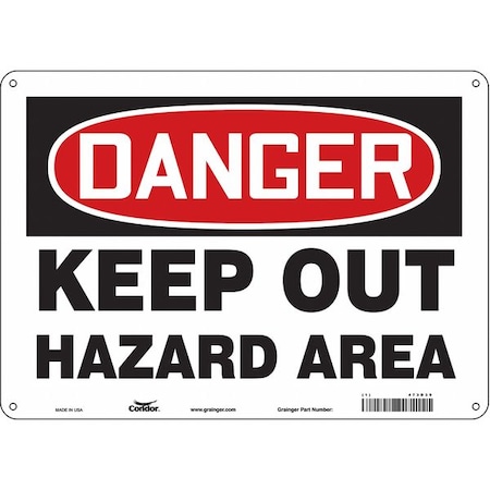 Safety Sign, 10 in Height, 14 in Width, Polyethylene, Horizontal Rectangle, English, 473D39 MPN:473D39