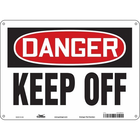 Safety Sign, 10 in Height, 14 in Width, Polyethylene, Horizontal Rectangle, English, 473D57 MPN:473D57
