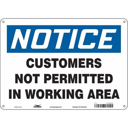 Safety Sign, 10 in Height, 14 in Width, Polyethylene, Horizontal Rectangle, English, 473D64 MPN:473D64