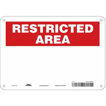 Safety Sign, 7 in Height, 10 in Width, Aluminum, Vertical Rectangle, English, 473D82 MPN:473D82